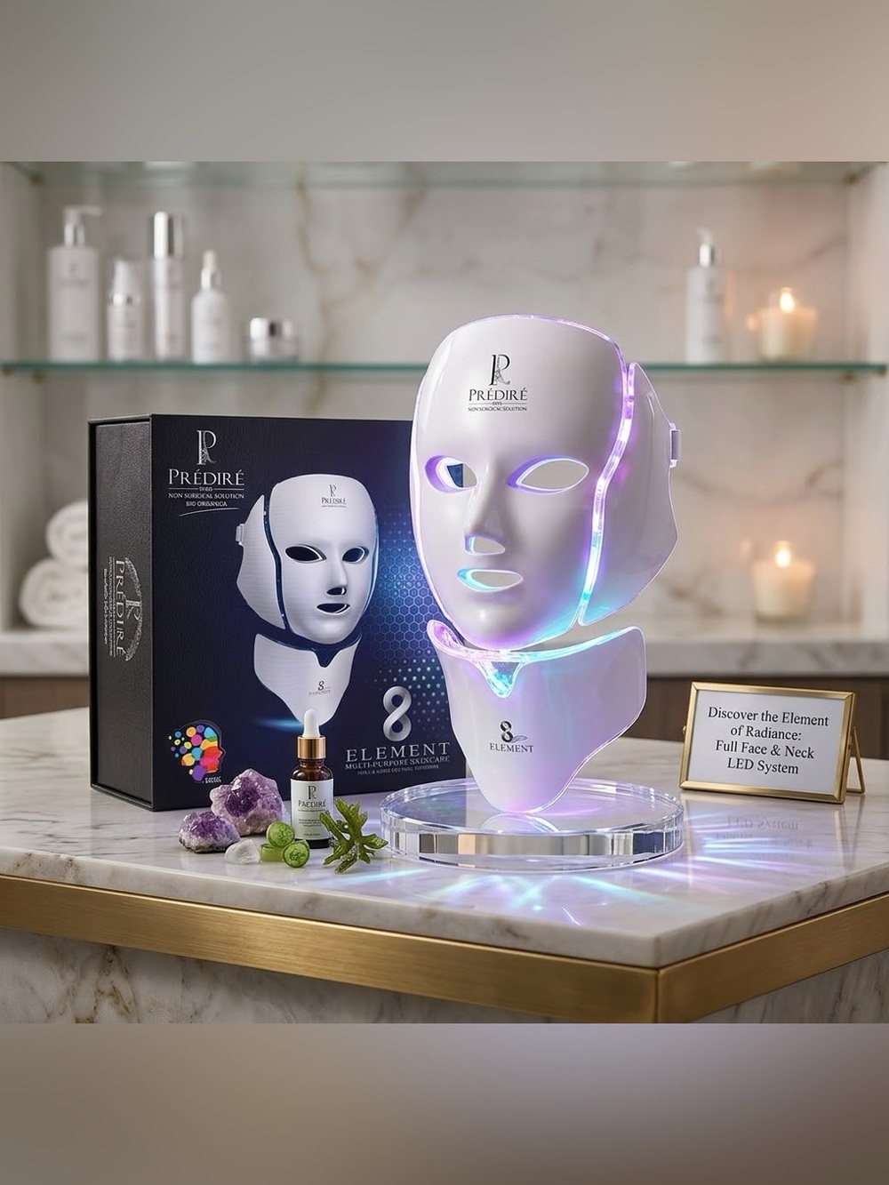 PREDIRE 8 ELEMENT LED Face & Neck System Skincare ~ Retail $8000